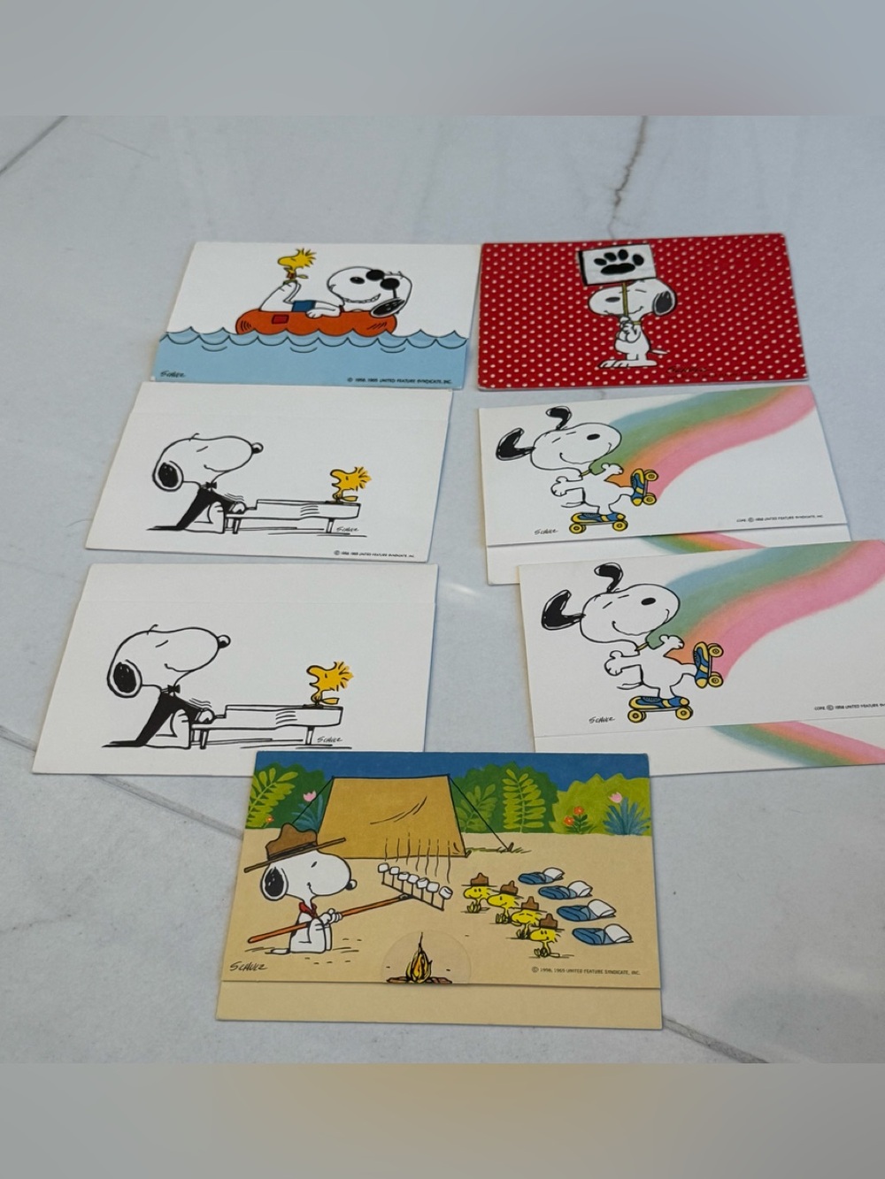 Vintage Peanuts Snoopy Note Cards - Colorful Assortment
